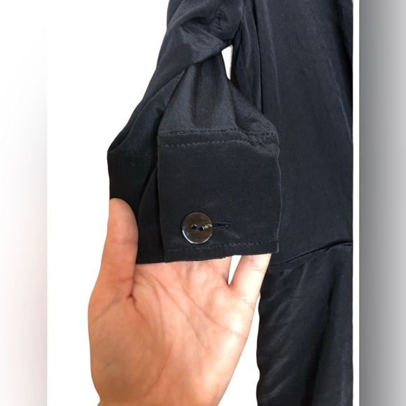 Stella McCartney Black 100% Silk Short Sleeve Mini Dress Size 42 IT/ US 8 - Picture 4 of 10